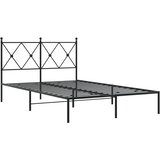  Metalni okvir za krevet s uzglavljem crni 120x190 cm | shoptok.hr