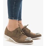 Gemre Green slip-on shoes with sequins L155 | Shoptok.si