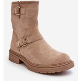 Kesi Women's flat boots with buckles, beige Bliggore Cene
