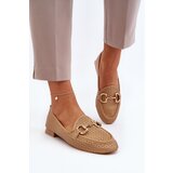 Boto Women's Flat Heel Moccasins with Decoration Camel Iluvana | shoptok.hr