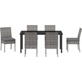  Vrtni set za objed 7 pcs Siva Čelik s prahom premazan | shoptok.hr