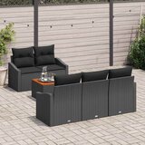  Sjedeća garnitura za vrt 6 kom. Crna poliratan 123 x 62 x 69 cm | shoptok.hr