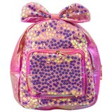  Dječji ruksak sa šljokicama, cvijećem, mašnom, roza, 22 cm, 2,8 l | shoptok.hr