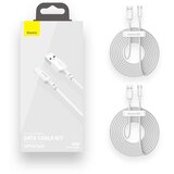 Baseus Simple Wisdom Data Cable Kit USB na Type-C 5A (2kom/Set) 1.5m bel | Shoptok.si