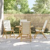 Maison Chic Zložljiv Vrtni Stoli - Stol za vrti 4 kosi s kremno belimi blazinami bambus JS2649, (21876277) | Shoptok.si