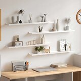  Zidne police 4 kom visoki sjaj bijele 80 x 9 x 3 cm | shoptok.hr