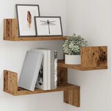  Zidna kutna polica staro drvo 40x40x49,5 cm konstruirano drvo | shoptok.hr
