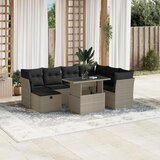 Maison Chic Seti vrtnega pohištva - Vrtna garnitura - Vrtni pohištvo set 8-delna z blazinami sv. siv poli ratan, (21799375) | Shoptok.si