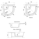 Ravak A217001020 Sabina 90 x 90 cm polkrožna tuš kad iz sanitarnega akrila | Shoptok.si