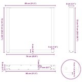 vidaXL Noge kavne mizice U-oblika 2 kosa bela 80x(72-73)cm jeklo | Shoptok.si