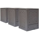 vidaXL Vrtni kompostnik 3 kosi rjave barve 60x60x83 cm 900 L Cene
