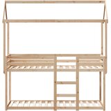 Krevet na kat s krovom 90 x 190 cm od masivne borovine | shoptok.hr
