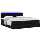  Otomanski krevet s madracem i LED crni 160x200cm tkanine | shoptok.hr