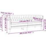  Trosjed Chesterfield crni od tkanine | shoptok.hr