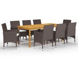  9-dijelni vrtni blagovaonski set smeđi | shoptok.hr
