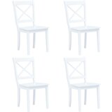 Maison Chic Jedilni stoli - Vzorci stoli 4 kosi beli trdni kavčukovec A641, (22032746) | Shoptok.si