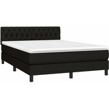 Krevet box spring s madracem LED crni 140x190 cm od tkanine | shoptok.hr