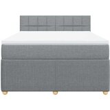  Krevet box spring s madracem svjetlosivi 140x200 cm od tkanine | shoptok.hr