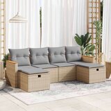 vidaXL 6-dijelni set vrtnih sofa s jastucima bež od poliratana | shoptok.hr