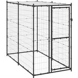 vidaXL zunanji pasji boks jeklo s streho 110x220x180 cm | Shoptok.si