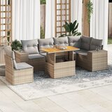 vidaXL 7-dijelni set vrtnih sofa od poliratana s jastucima bež | shoptok.hr