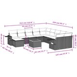  12-dijelni set vrtnih sofa od poliratana s jastucima crni | shoptok.hr