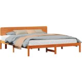 Krevetni okvir s uzglavljem Vosak smeđi 180x200 cm Masivna borovina | shoptok.hr