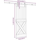 vidaXL Drsna vrata s kompletom vodil 70x210 cm trdna borovina | Shoptok.si