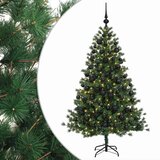  Umjetno božićno drvce s kuglicom 210 cm 300 LED lampica - 210 cm s LED-ima i crnim lopticama | shoptok.hr