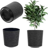 KADAX cvetlični lonec, cvetlični lonec, stojalo za rože, okroglo, črno, vzorec blaga, 19 cm, (5000346546) | Shoptok.si