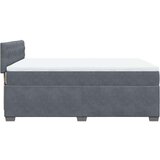 vidaXL Box spring postelja z vzmetnico temno siva 140x200 cm žamet | Shoptok.si
