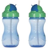 Baboo Cup with Silicone Straw steklenička s slamico Blue, 9m+ 360 ml | Shoptok.si
