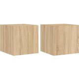 vidaXL Stenske TV omarice z LED 2 kosa sonoma hrast 30,5x35x30 cm | Shoptok.si