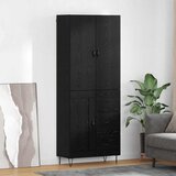  Highboard s ladicama 2 pcs Crni hrast Inženjersko drvo i staklo | shoptok.hr