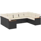  The Living Store Vrtna sedežna garnitura 9-delna z blazinami črn poli ratan - Vrtna Sedežna Garniture, (21455402) | Shoptok.si