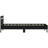  Okvir za krevet s uzglavljem crni 75x190 cm konstruirano drvo | Eponuda.com
