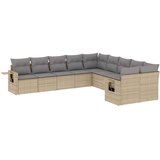 vidaXL 10-dijelni set vrtnih sofa s jastucima bež od poliratana | shoptok.hr