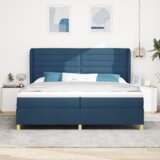  Postelja s vzmetnico Modra 200x200 cm Tkanina, (22052148) | Shoptok.si