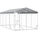 Vanjski kavez za pse s krovom srebrni 3x6x2,5 m pocinčani čelik | shoptok.hr