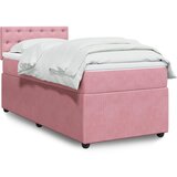 vidaXL Box spring postelja z vzmetnico roza 90x200 cm žamet | Shoptok.si