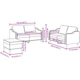  3-dijelni set sofa s jastucima krem od tkanine | shoptok.hr