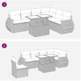  Vrtna garnitura - 7-dijelni set vrtnih sofa od poliratana s jastucima crni bagrem - Crna sa spremištem 1 | shoptok.hr