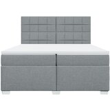  Krevet s oprugama i madracem svjetlosivi 200 x 200cm od tkanine | shoptok.hr