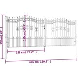 vidaXL Vrata za ogradu sa šiljcima crna 406x198 cm čelična | shoptok.hr