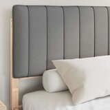  Posteljni okvir z oblazinjenim vzglavjem Svetlo siva, (5000101828) | Shoptok.si