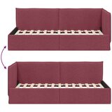vidaXL Kotna postelja z vzglavjem vinsko rdeča 100 x 200 cm blago | Shoptok.si
