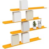  Polica na zidu s policom Zidne 4 pcs Žuta 80 x 9 x 2 5 cm - žuta boja senfa 80 x 9 cm 4 | shoptok.hr