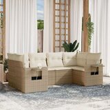 vidaXL 6-dijelni set vrtnih sofa s jastucima bež od poliratana | shoptok.hr