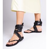 D/CEO marka niezdefiniowana Black thong sandals tied around the leg Santrium | ePonuda.com