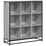 Furnova Knjižna omara siva sonoma 97,5x33x107,5 cm inž. les in kovina, (21932135) | Shoptok.si